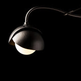 Hubbardton Forge 2022 Oil Rubbed Bronze Oil Rubbed Bronze Opal Glass (GG) Brooklyn 1-Light Double Shade Long-Arm Sconce