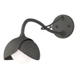 Hubbardton Forge 2022 Natural Iron Natural Iron Opal Glass (GG) Brooklyn 1-Light Double Shade Long-Arm Sconce