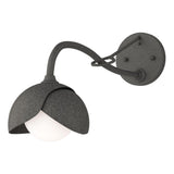 Hubbardton Forge 2022 Natural Iron Natural Iron Opal Glass (GG) Brooklyn 1-Light Double Shade Long-Arm Sconce