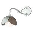 Hubbardton Forge 2022 Vintage Platinum Bronze Opal Glass (GG) Brooklyn 1-Light Double Shade Long-Arm Sconce