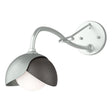 Hubbardton Forge 2022 Vintage Platinum Oil Rubbed Bronze Opal Glass (GG) Brooklyn 1-Light Double Shade Long-Arm Sconce