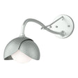 Hubbardton Forge 2022 Vintage Platinum Vintage Platinum Opal Glass (GG) Brooklyn 1-Light Double Shade Long-Arm Sconce