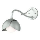 Hubbardton Forge 2022 Vintage Platinum Vintage Platinum Opal Glass (GG) Brooklyn 1-Light Double Shade Long-Arm Sconce