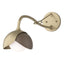 Hubbardton Forge 2022 Soft Gold Bronze Opal Glass (GG) Brooklyn 1-Light Double Shade Long-Arm Sconce