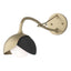Hubbardton Forge 2022 Soft Gold Black Opal Glass (GG) Brooklyn 1-Light Double Shade Long-Arm Sconce