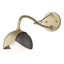 Hubbardton Forge 2022 Soft Gold Oil Rubbed Bronze Opal Glass (GG) Brooklyn 1-Light Double Shade Long-Arm Sconce