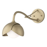Hubbardton Forge 2022 Soft Gold Soft Gold Opal Glass (GG) Brooklyn 1-Light Double Shade Long-Arm Sconce