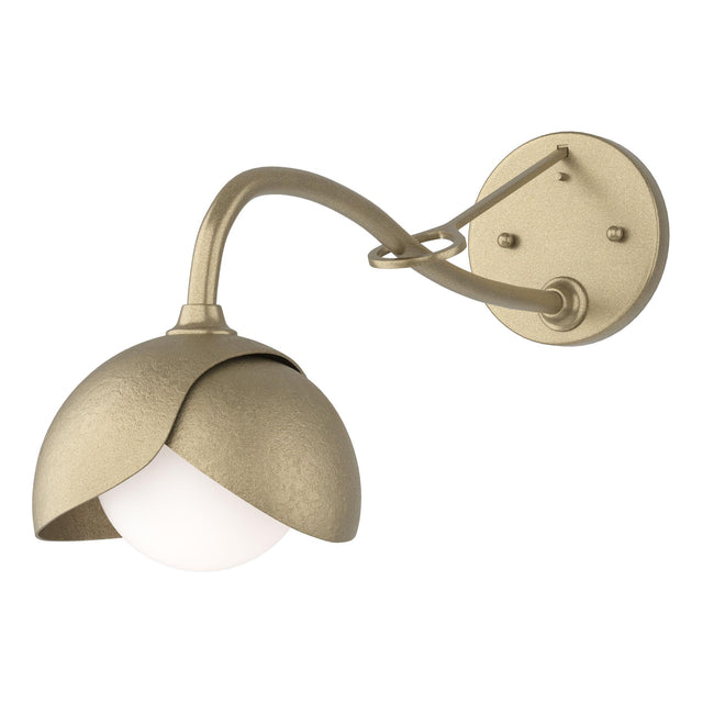 Hubbardton Forge 2022 Soft Gold Soft Gold Opal Glass (GG) Brooklyn 1-Light Double Shade Long-Arm Sconce