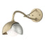 Hubbardton Forge 2022 Soft Gold Sterling Opal Glass (GG) Brooklyn 1-Light Double Shade Long-Arm Sconce