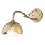 Hubbardton Forge 2022 Soft Gold Modern Brass Opal Glass (GG) Brooklyn 1-Light Double Shade Long-Arm Sconce