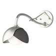 Hubbardton Forge 2022 Sterling Natural Iron Opal Glass (GG) Brooklyn 1-Light Double Shade Long-Arm Sconce