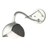 Hubbardton Forge 2022 Sterling Natural Iron Opal Glass (GG) Brooklyn 1-Light Double Shade Long-Arm Sconce