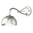 Hubbardton Forge 2022 Sterling Sterling Opal Glass (GG) Brooklyn 1-Light Double Shade Long-Arm Sconce