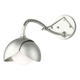 Hubbardton Forge 2022 Sterling Sterling Opal Glass (GG) Brooklyn 1-Light Double Shade Long-Arm Sconce