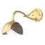 Hubbardton Forge 2022 Modern Brass Bronze Opal Glass (GG) Brooklyn 1-Light Double Shade Long-Arm Sconce