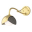 Hubbardton Forge 2022 Modern Brass Dark Smoke Opal Glass (GG) Brooklyn 1-Light Double Shade Long-Arm Sconce