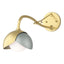 Hubbardton Forge 2022 Modern Brass Vintage Platinum Opal Glass (GG) Brooklyn 1-Light Double Shade Long-Arm Sconce