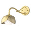 Hubbardton Forge 2022 Modern Brass Soft Gold Opal Glass (GG) Brooklyn 1-Light Double Shade Long-Arm Sconce
