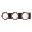 Hubbardton Forge 2022 Black Black Opal Glass (GG) Brooklyn 3-Light Straight Double Shade Bath Sconce