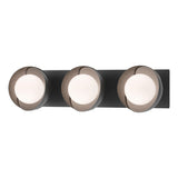 Hubbardton Forge 2022 Black Oil Rubbed Bronze Opal Glass (GG) Brooklyn 3-Light Straight Double Shade Bath Sconce