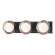 Hubbardton Forge 2022 Black Vintage Platinum Opal Glass (GG) Brooklyn 3-Light Straight Double Shade Bath Sconce