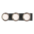 Hubbardton Forge 2022 Black Sterling Opal Glass (GG) Brooklyn 3-Light Straight Double Shade Bath Sconce