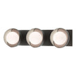 Hubbardton Forge 2022 Oil Rubbed Bronze Vintage Platinum Opal Glass (GG) Brooklyn 3-Light Straight Double Shade Bath Sconce