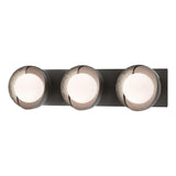 Hubbardton Forge 2022 Oil Rubbed Bronze Sterling Opal Glass (GG) Brooklyn 3-Light Straight Double Shade Bath Sconce