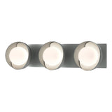 Hubbardton Forge 2022 Vintage Platinum Vintage Platinum Opal Glass (GG) Brooklyn 3-Light Straight Double Shade Bath Sconce