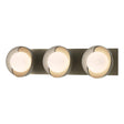 Hubbardton Forge 2022 Soft Gold Vintage Platinum Opal Glass (GG) Brooklyn 3-Light Straight Double Shade Bath Sconce
