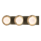Hubbardton Forge 2022 Soft Gold Soft Gold Opal Glass (GG) Brooklyn 3-Light Straight Double Shade Bath Sconce