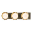 Hubbardton Forge 2022 Soft Gold Modern Brass Opal Glass (GG) Brooklyn 3-Light Straight Double Shade Bath Sconce