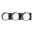 Hubbardton Forge 2022 Sterling Black Opal Glass (GG) Brooklyn 3-Light Straight Double Shade Bath Sconce