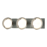 Hubbardton Forge 2022 Sterling Vintage Platinum Opal Glass (GG) Brooklyn 3-Light Straight Double Shade Bath Sconce