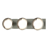 Hubbardton Forge 2022 Sterling Sterling Opal Glass (GG) Brooklyn 3-Light Straight Double Shade Bath Sconce