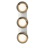 Hubbardton Forge 2022 Sterling Sterling Opal Glass (GG) Brooklyn 3-Light Straight Double Shade Bath Sconce