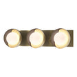 Hubbardton Forge 2022 Modern Brass Oil Rubbed Bronze Opal Glass (GG) Brooklyn 3-Light Straight Double Shade Bath Sconce