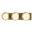 Hubbardton Forge 2022 Modern Brass Modern Brass Opal Glass (GG) Brooklyn 3-Light Straight Double Shade Bath Sconce