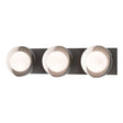 Hubbardton Forge 2022 Oil Rubbed Bronze White Opal Glass (GG) Brooklyn 3-Light Straight Double Shade Bath Sconce
