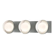 Hubbardton Forge 2022 Vintage Platinum White Opal Glass (GG) Brooklyn 3-Light Straight Double Shade Bath Sconce