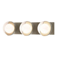 Hubbardton Forge 2022 Soft Gold White Opal Glass (GG) Brooklyn 3-Light Straight Double Shade Bath Sconce