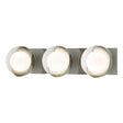 Hubbardton Forge 2022 Sterling White Opal Glass (GG) Brooklyn 3-Light Straight Double Shade Bath Sconce