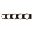 Hubbardton Forge 2022 Black Black Opal Glass (GG) Brooklyn 5-Light Straight Double Shade Bath Sconce