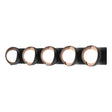 Hubbardton Forge 2022 Black Oil Rubbed Bronze Opal Glass (GG) Brooklyn 5-Light Straight Double Shade Bath Sconce