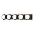 Hubbardton Forge 2022 Black Vintage Platinum Opal Glass (GG) Brooklyn 5-Light Straight Double Shade Bath Sconce