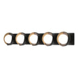 Hubbardton Forge 2022 Black Soft Gold Opal Glass (GG) Brooklyn 5-Light Straight Double Shade Bath Sconce