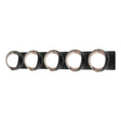 Hubbardton Forge 2022 Black Sterling Opal Glass (GG) Brooklyn 5-Light Straight Double Shade Bath Sconce