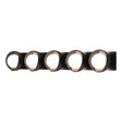 Hubbardton Forge 2022 Oil Rubbed Bronze Black Opal Glass (GG) Brooklyn 5-Light Straight Double Shade Bath Sconce