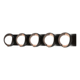 Hubbardton Forge 2022 Oil Rubbed Bronze Black Opal Glass (GG) Brooklyn 5-Light Straight Double Shade Bath Sconce
