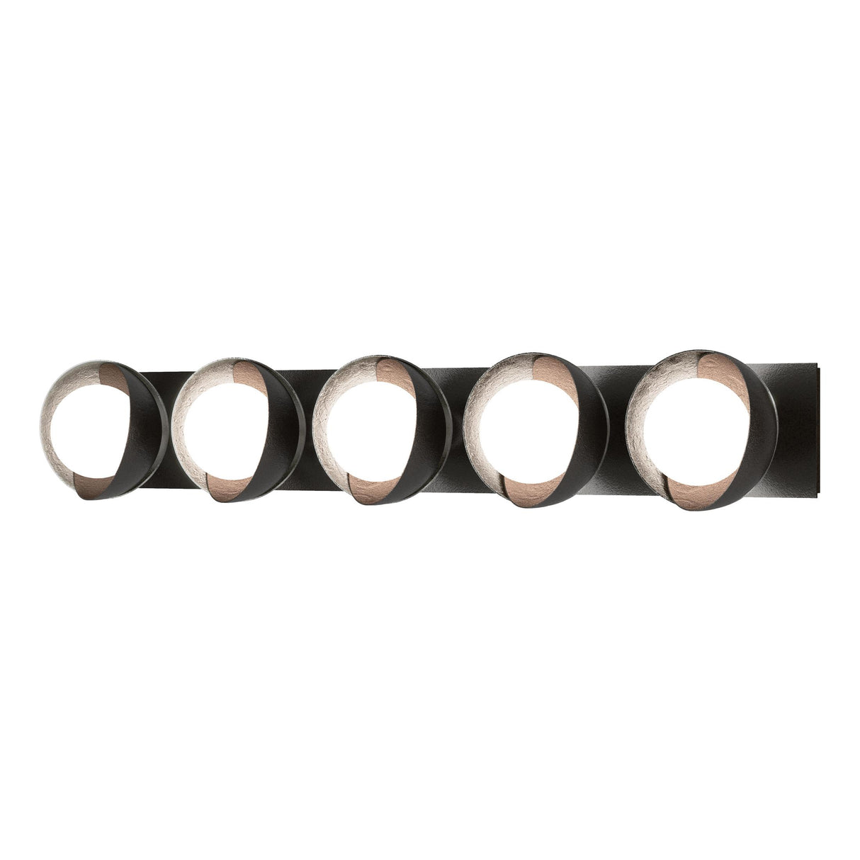 Hubbardton Forge 2022 Oil Rubbed Bronze Sterling Opal Glass (GG) Brooklyn 5-Light Straight Double Shade Bath Sconce